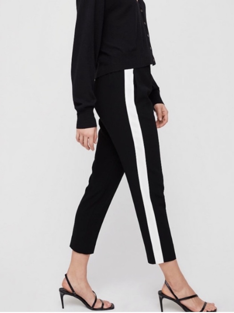 Wilfred Aritzia White Stripe Side Tuxedo Pant
